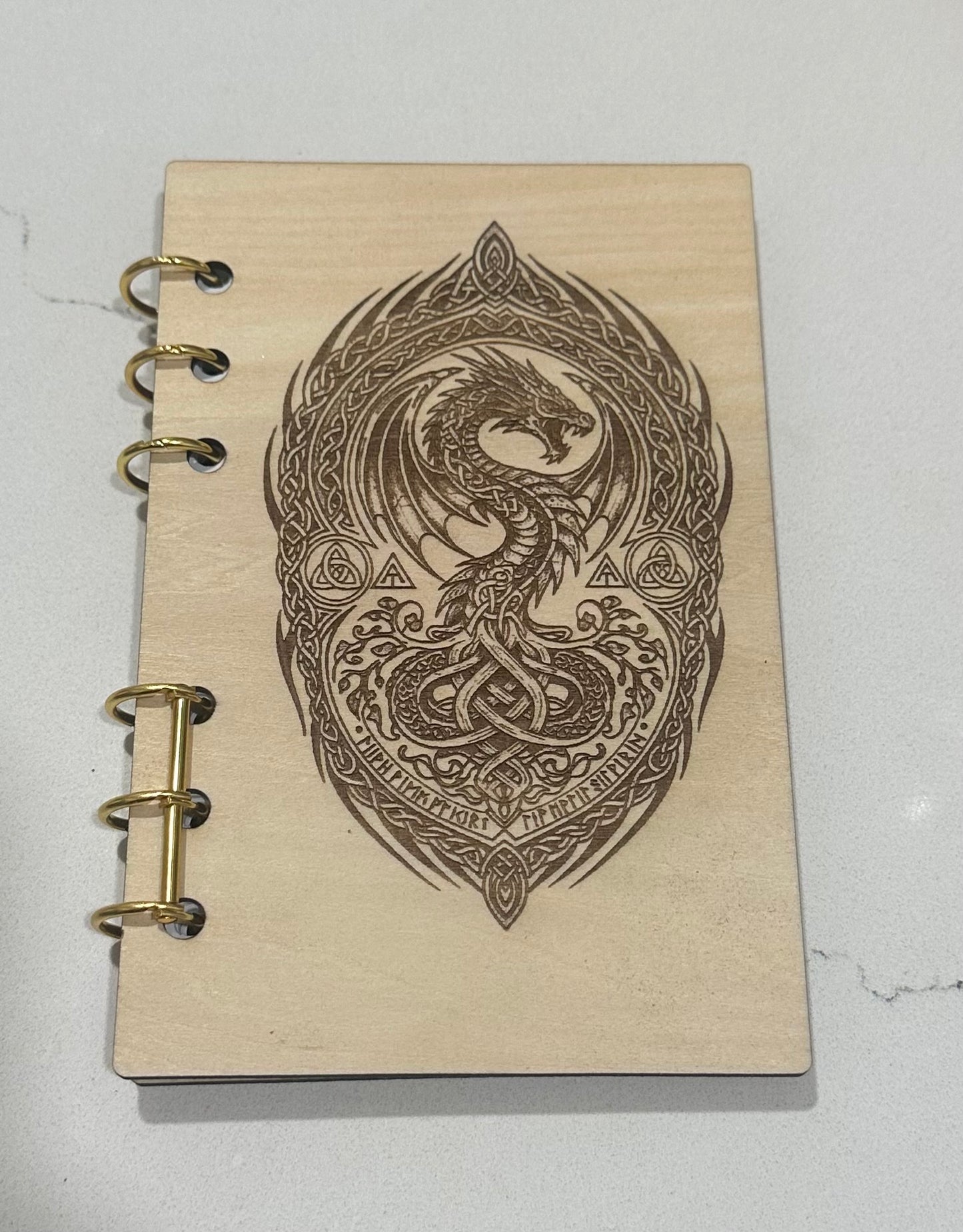 Dragon engraved A6 notebook