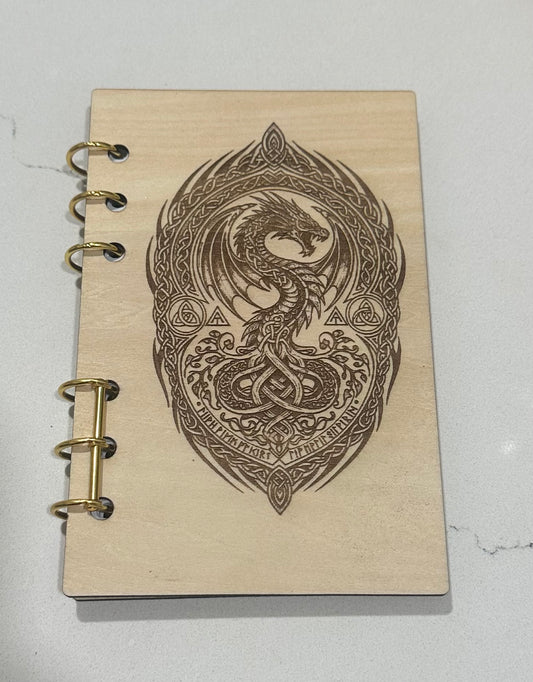 Dragon engraved A6 notebook