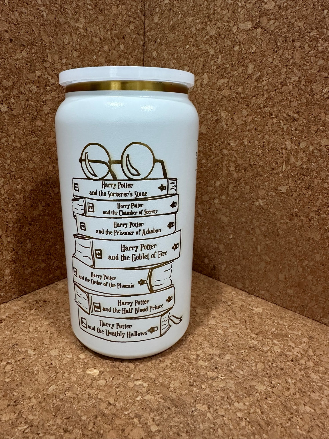 Custom laser engraved 16 oz tumbler back view